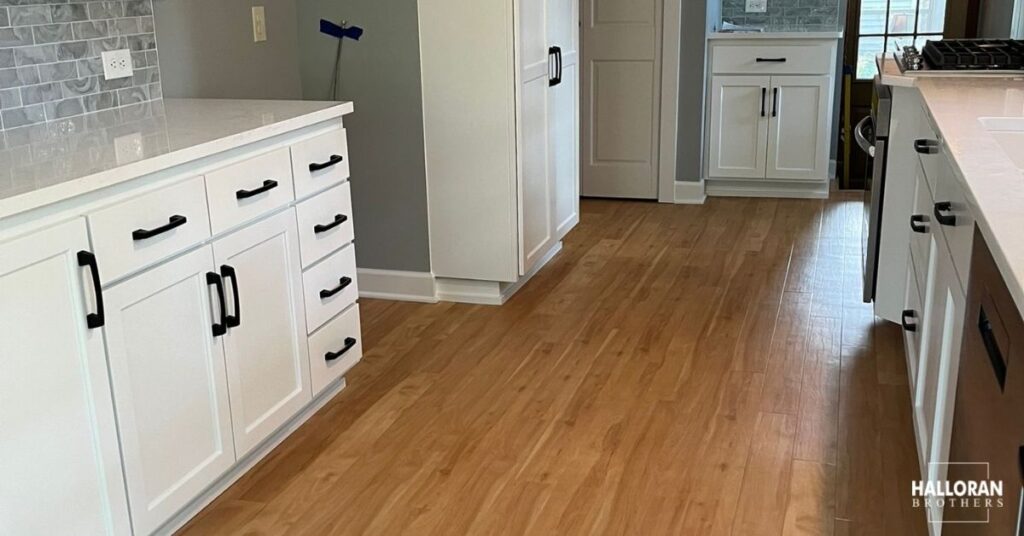renovated kitchen with custom white cabinets - Halloran Brothers kitchen remodel