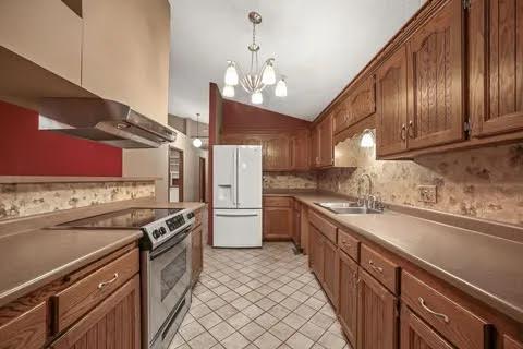 A dark kitchen